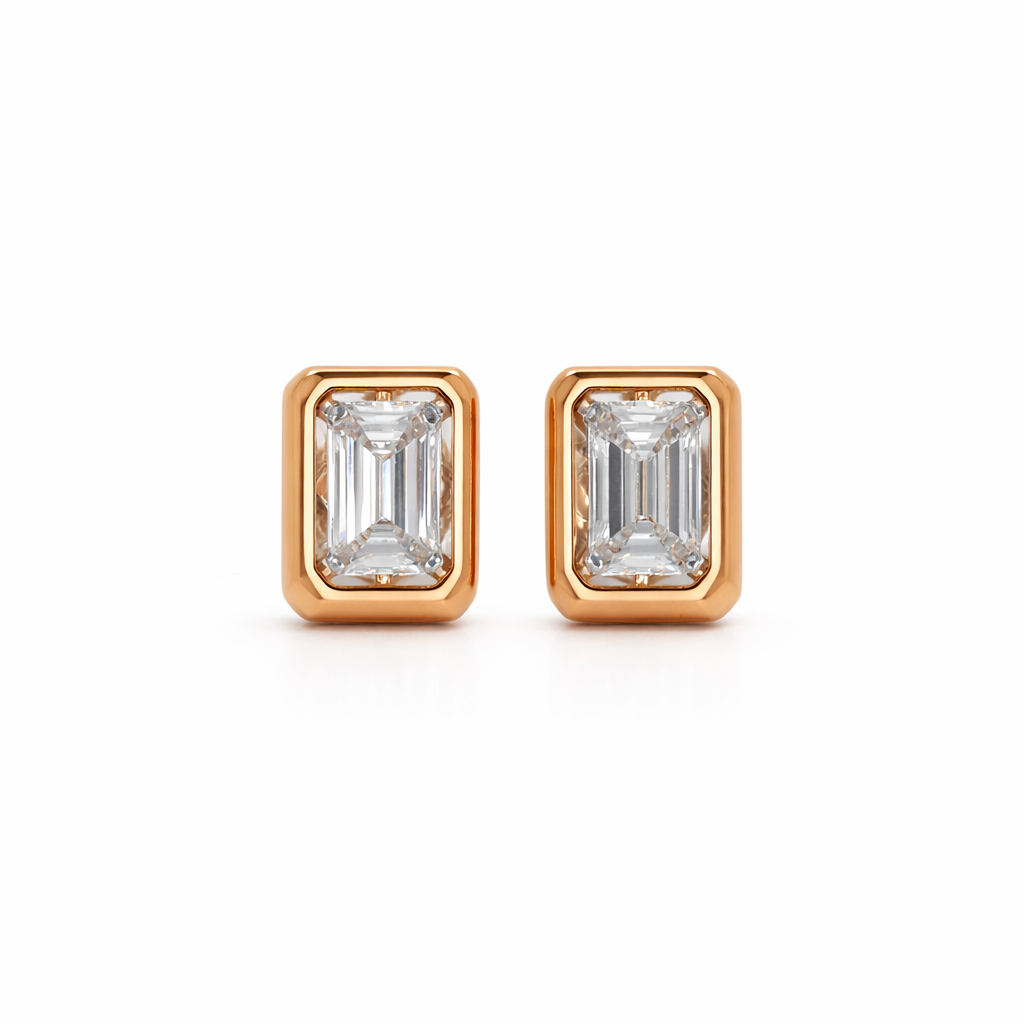 Emerald Bezel Stud