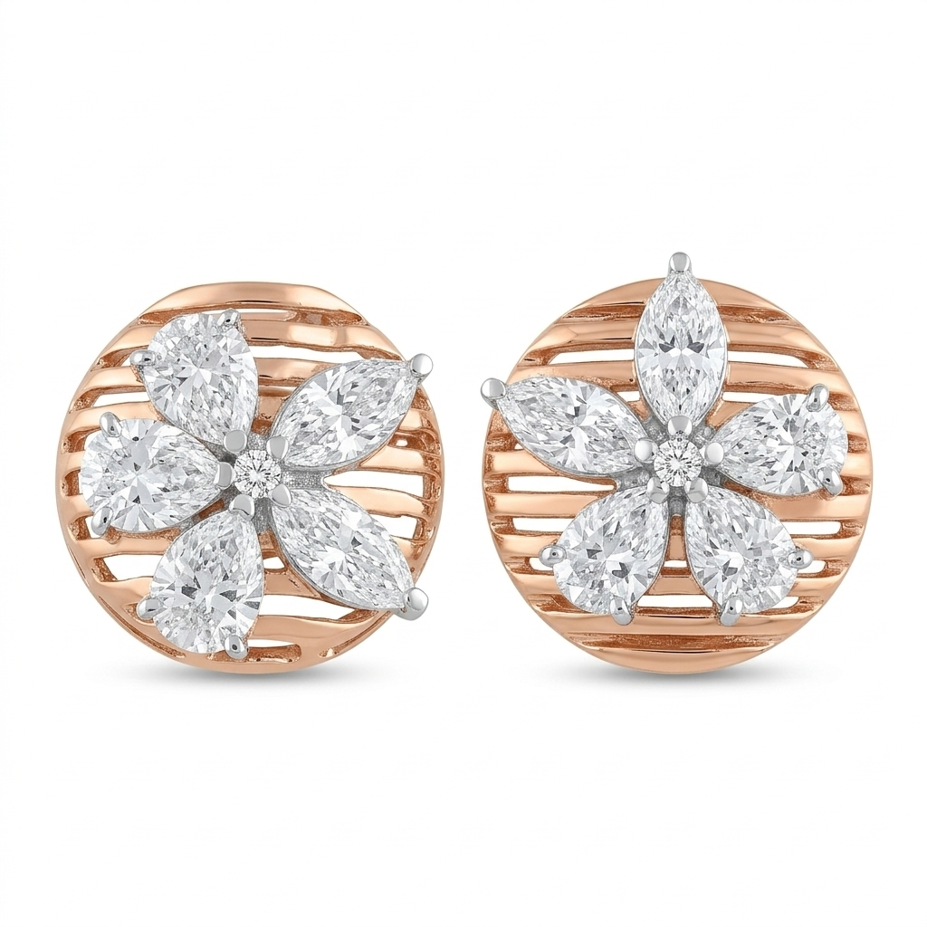 Floral Marquise studs