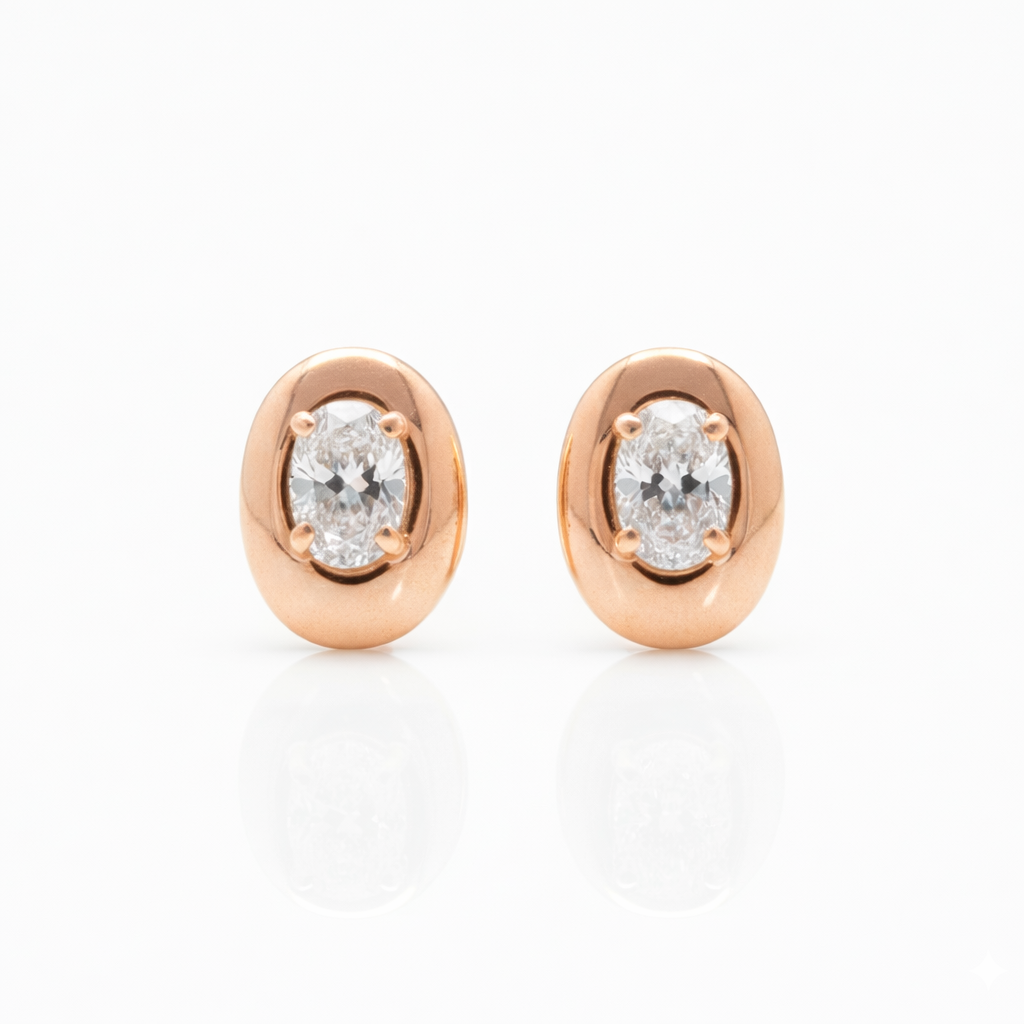 Oval Halo Earrings