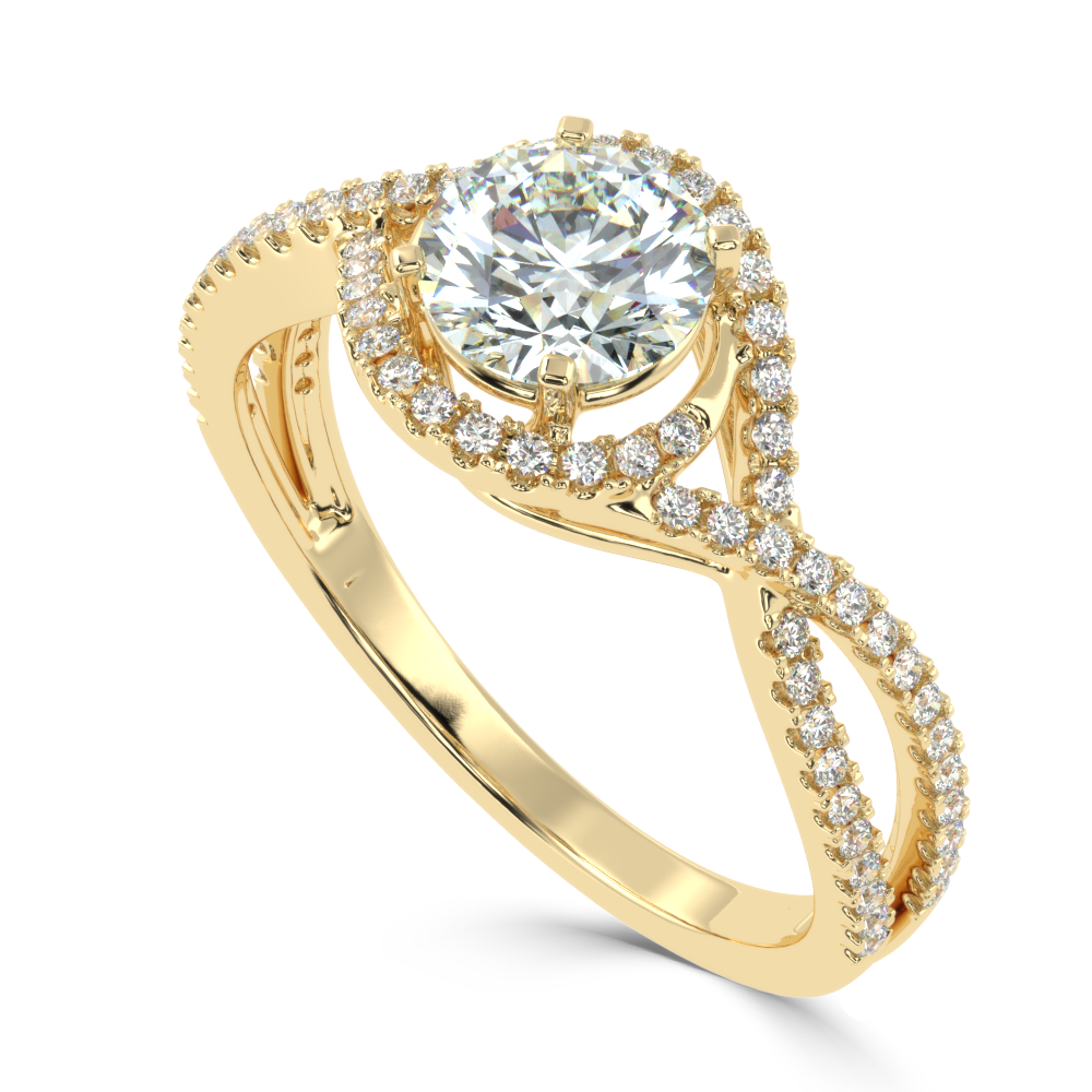 Fancy Round Solitaire Ring