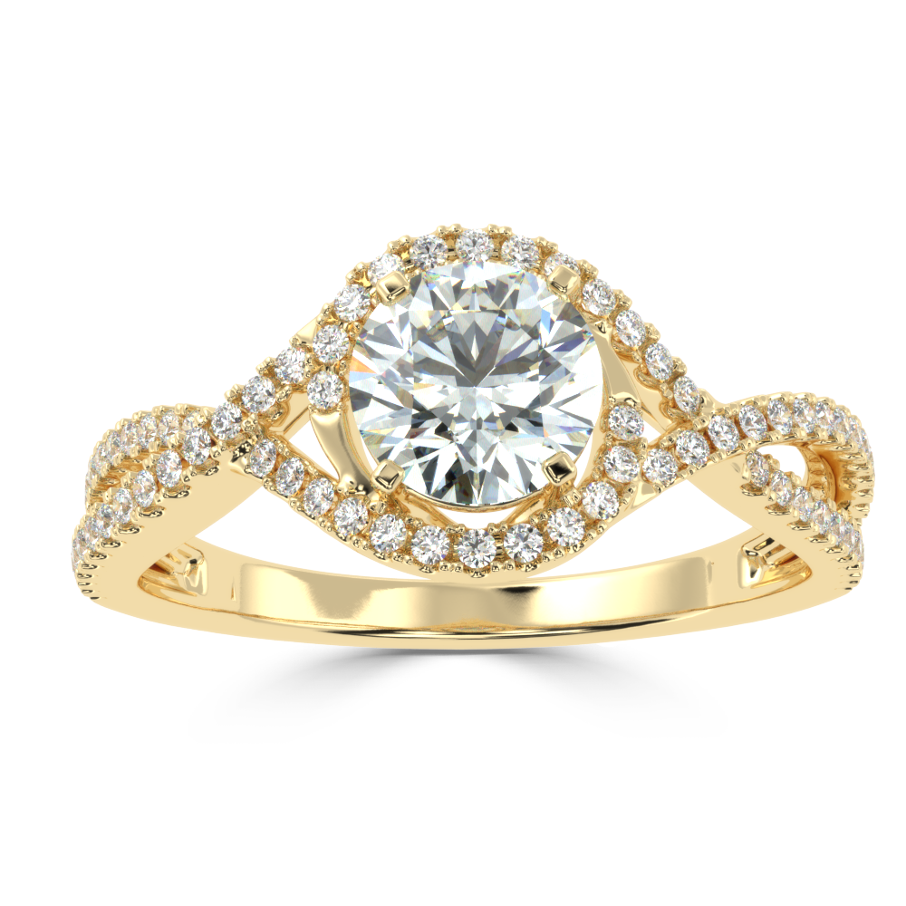 Fancy Round Solitaire Ring