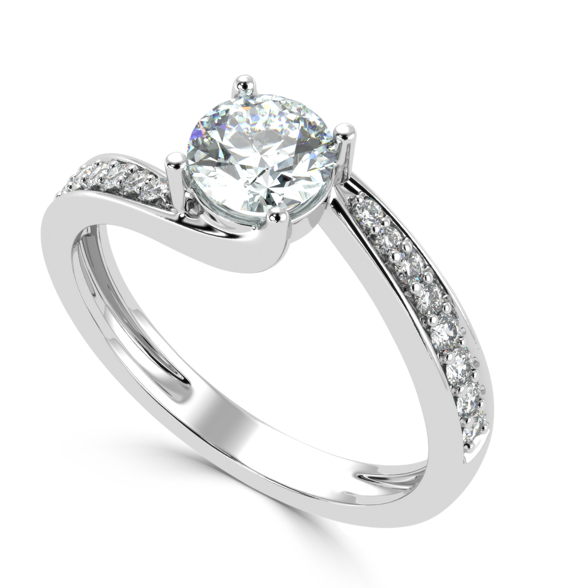 Fancy Round Ring in Pave Setting