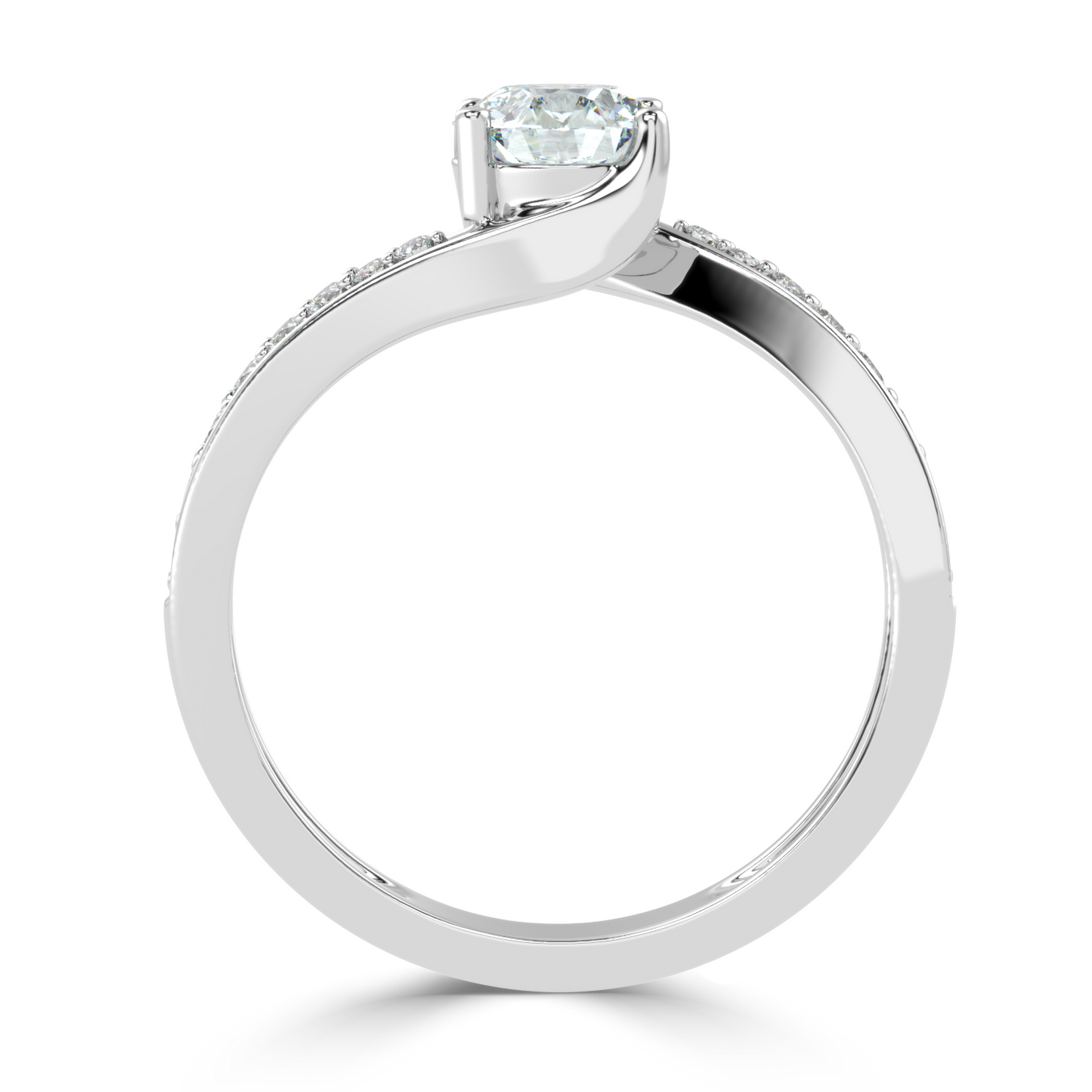 Fancy Round Ring in Pave Setting