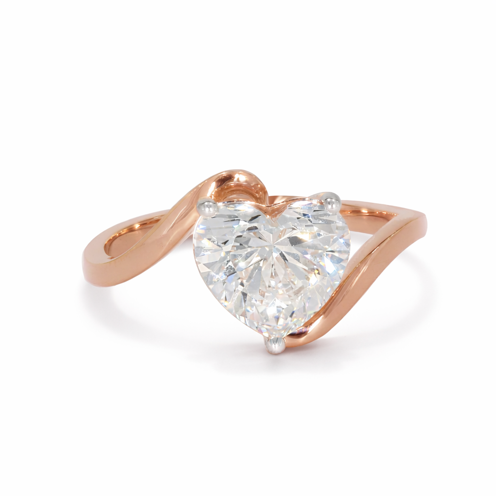 Heart solitaire ring