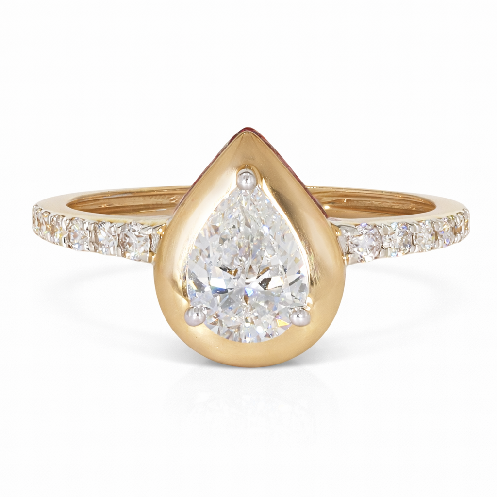 Pear Halo ring