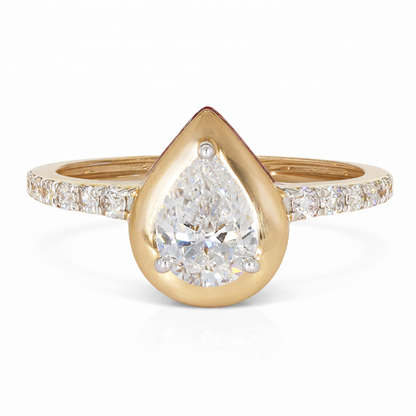 Pear Halo ring