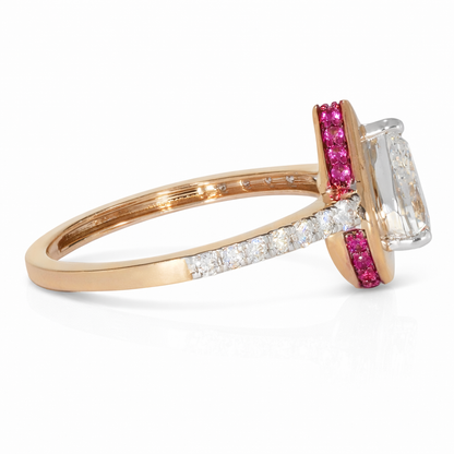Pear Halo ring