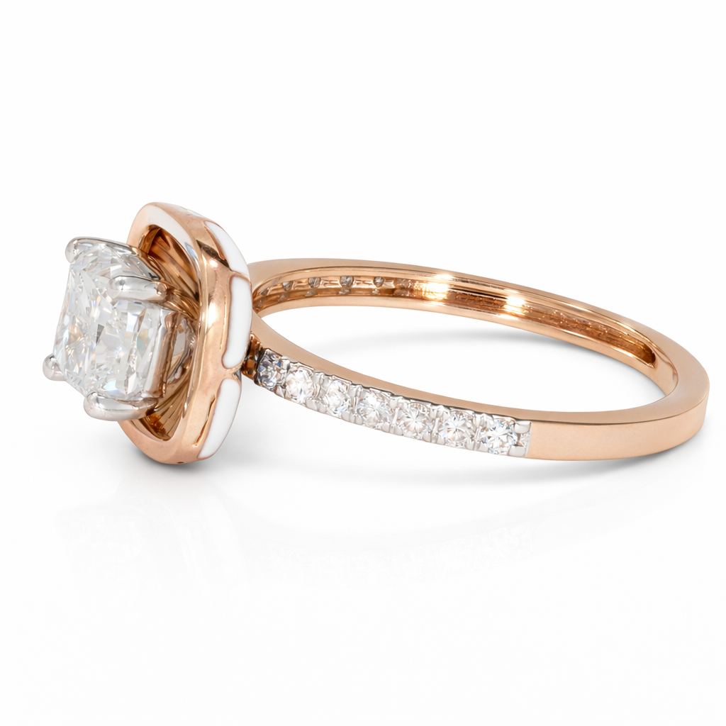 Cushion sunrays Ring