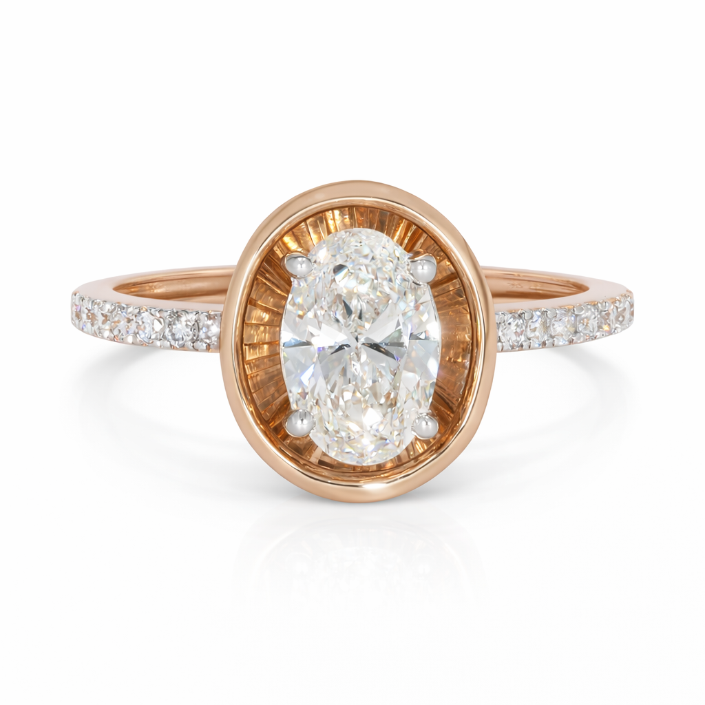 Sunrays Oval Ring