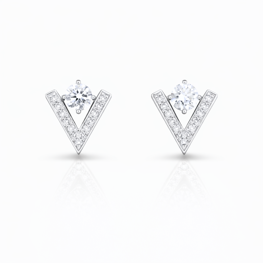 Round Halo V earring