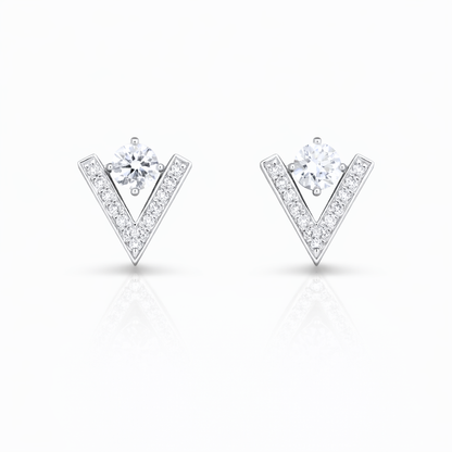 Round Halo V earring
