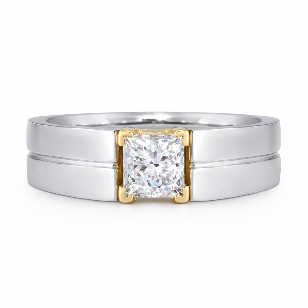 Mens Princess Solitaire Ring