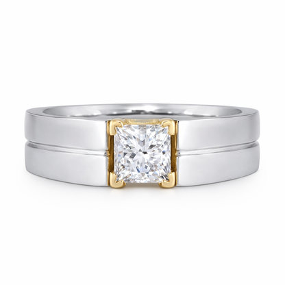 Mens Princess Solitaire Ring