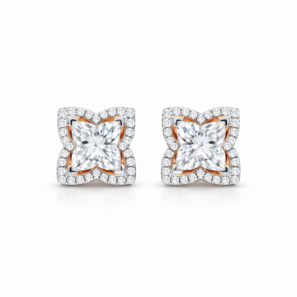 Leaf Halo Stud