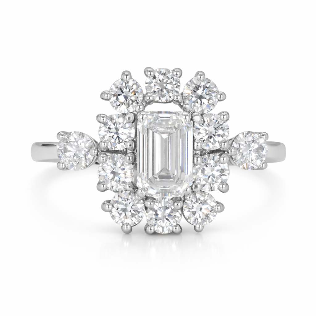 Emerald Cluster Ring
