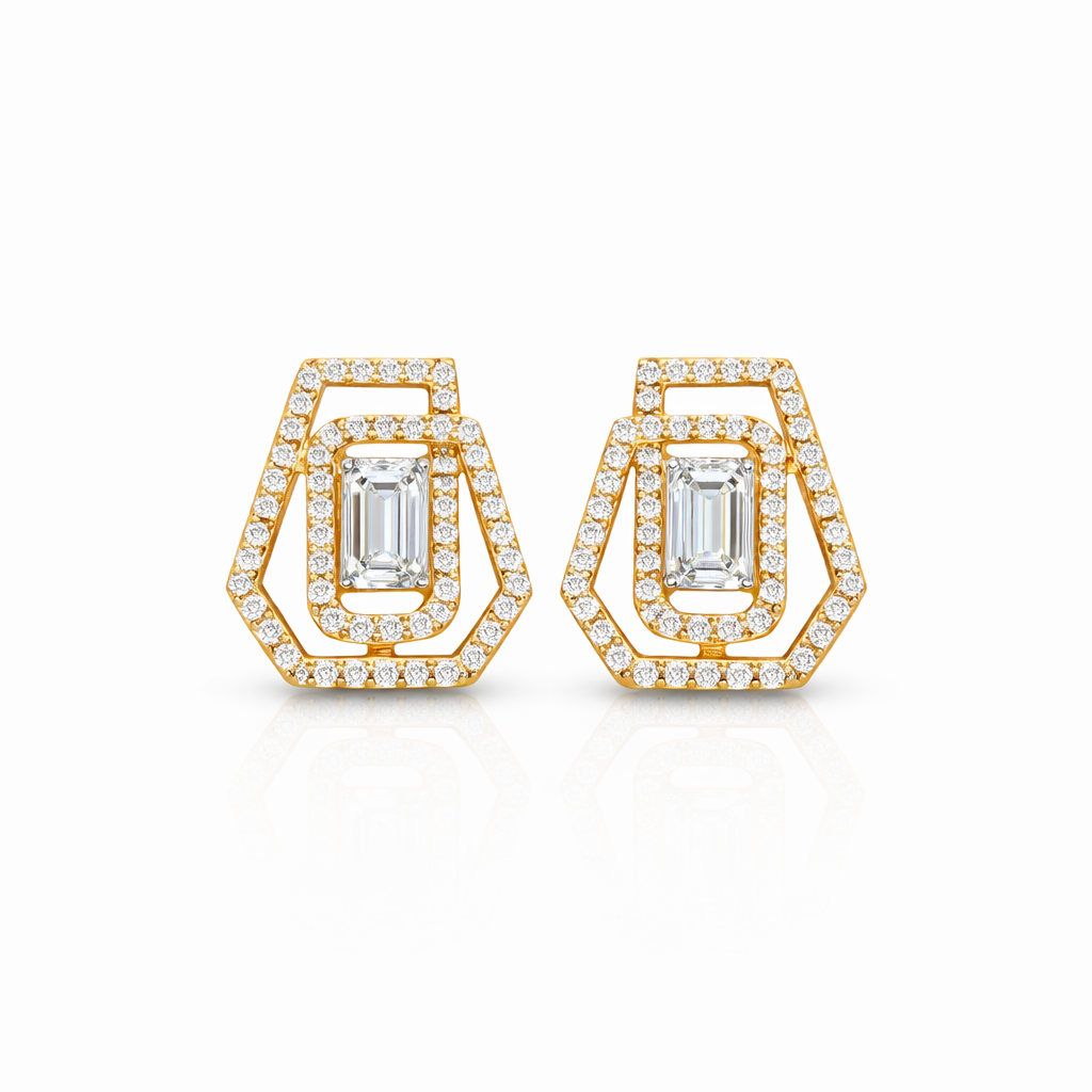 Emerald opulent orbit stud