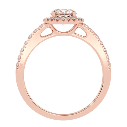 Round Ring in Halo Pave Setting (1.00 ct)