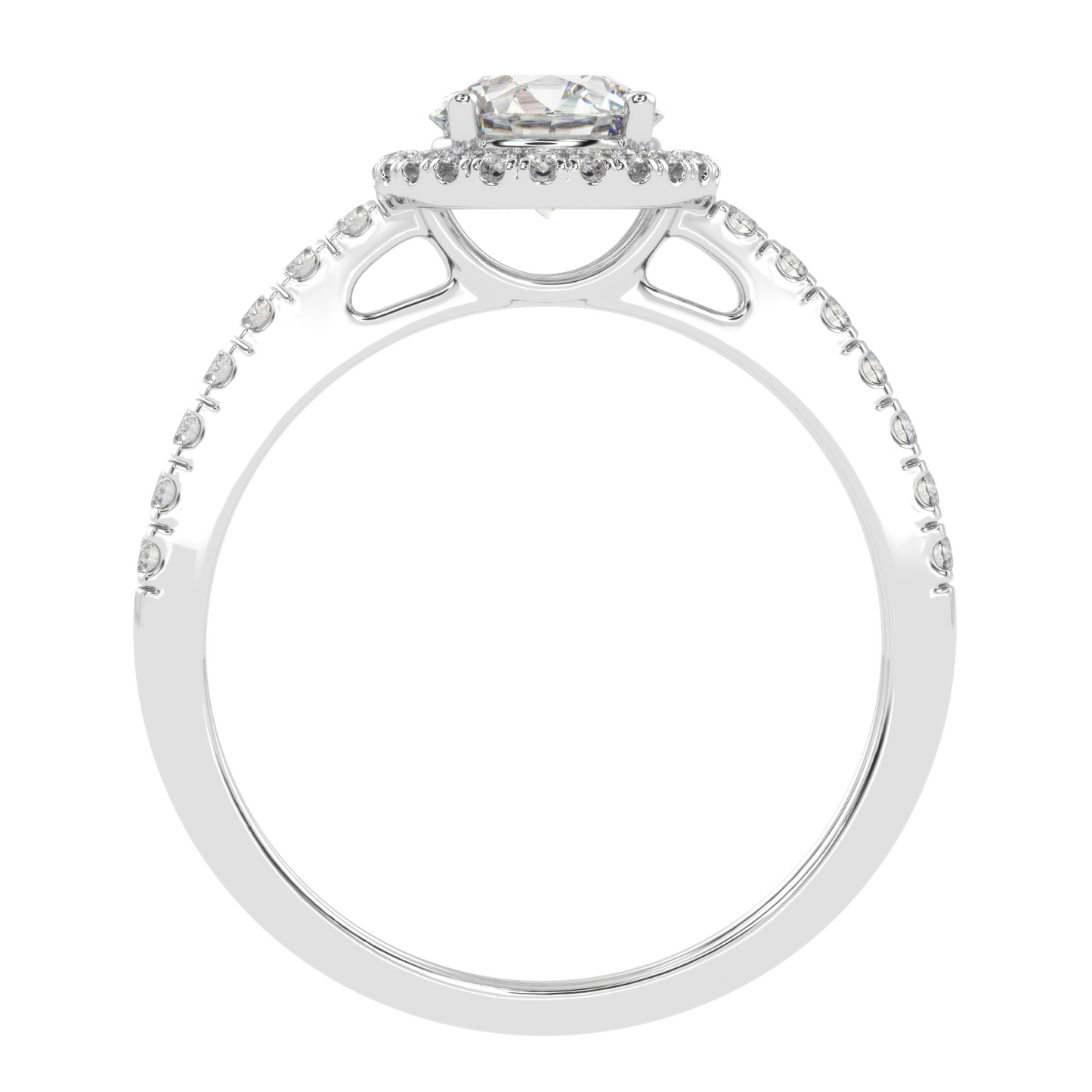 Round Ring in Halo Pave Setting (1.00 ct)