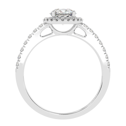 Round Ring in Halo Pave Setting (1.00 ct)