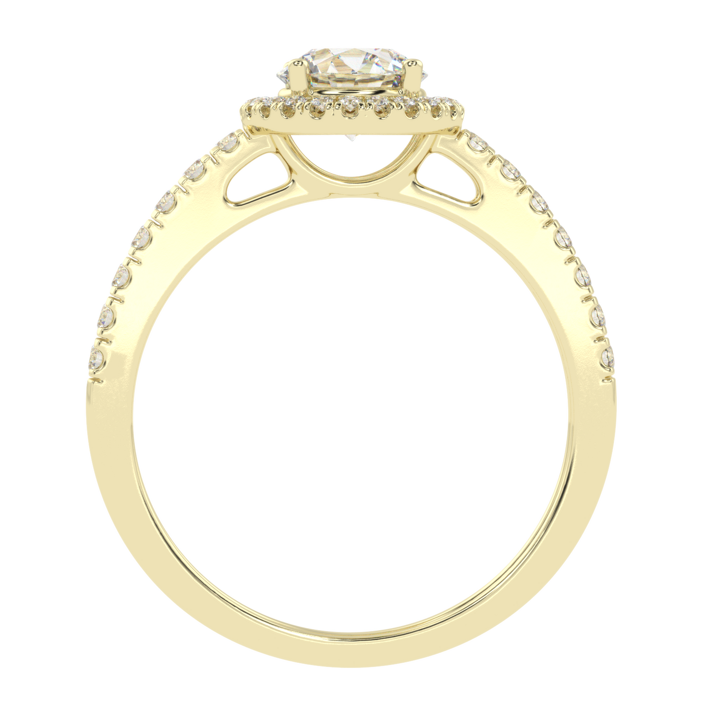 Round Ring in Halo Pave Setting (1.00 ct)