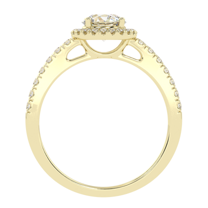 Round Ring in Halo Pave Setting (1.00 ct)