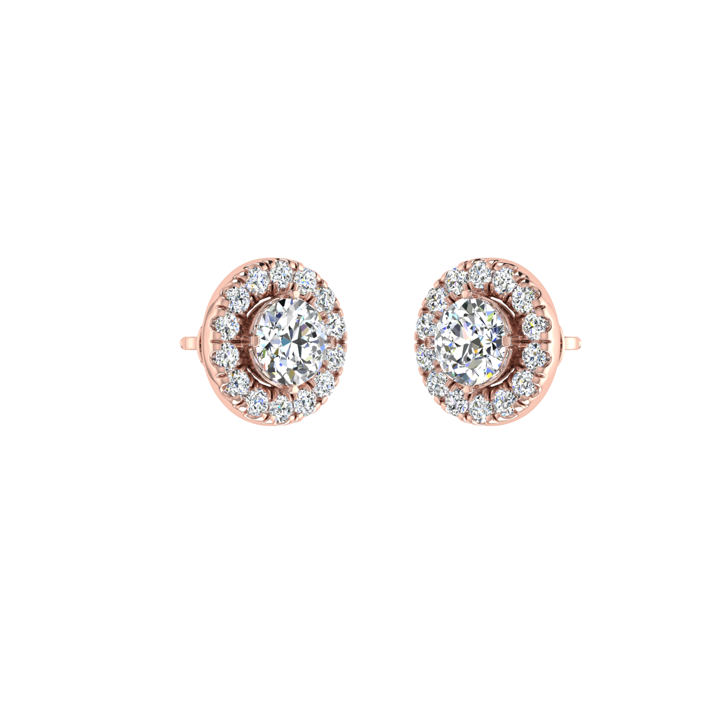 Round 0.50 ct Earrings with Halo