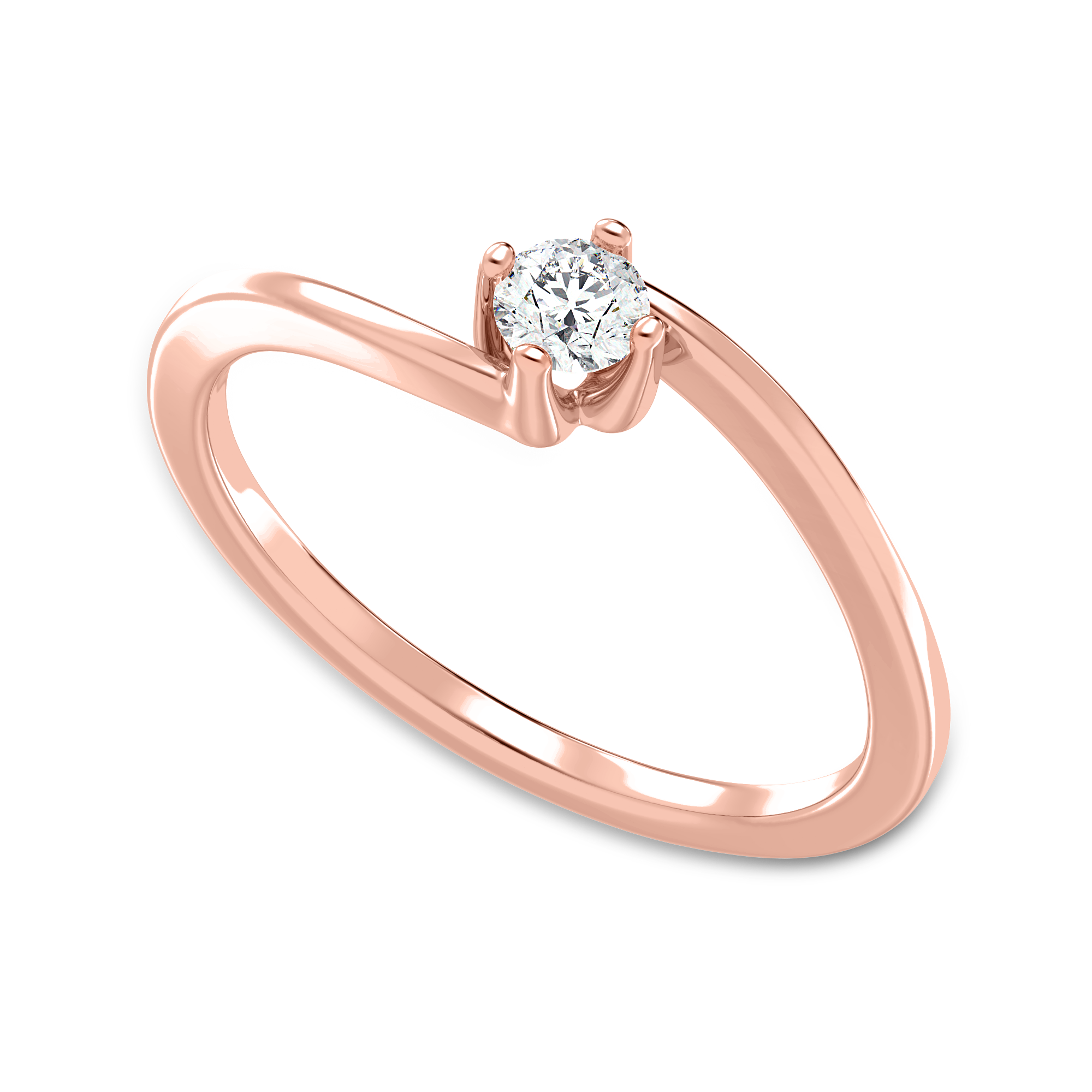 Fancy Round Solitaire Ring (0.25 ct)