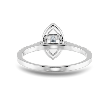 Marquise Soitaire Ring in Halo Pave Setting