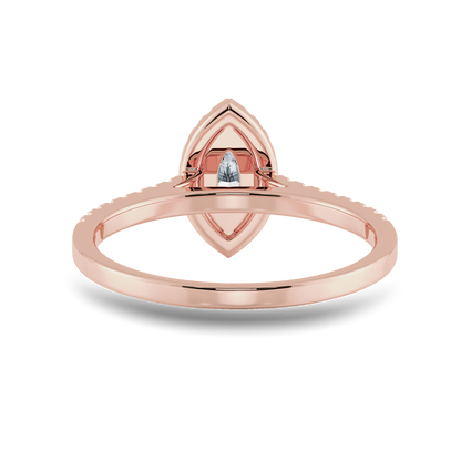 Marquise Soitaire Ring in Halo Pave Setting