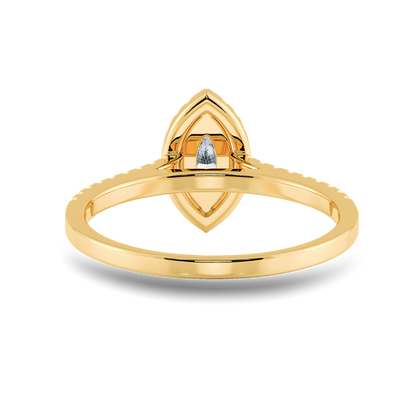 Marquise Soitaire Ring in Halo Pave Setting