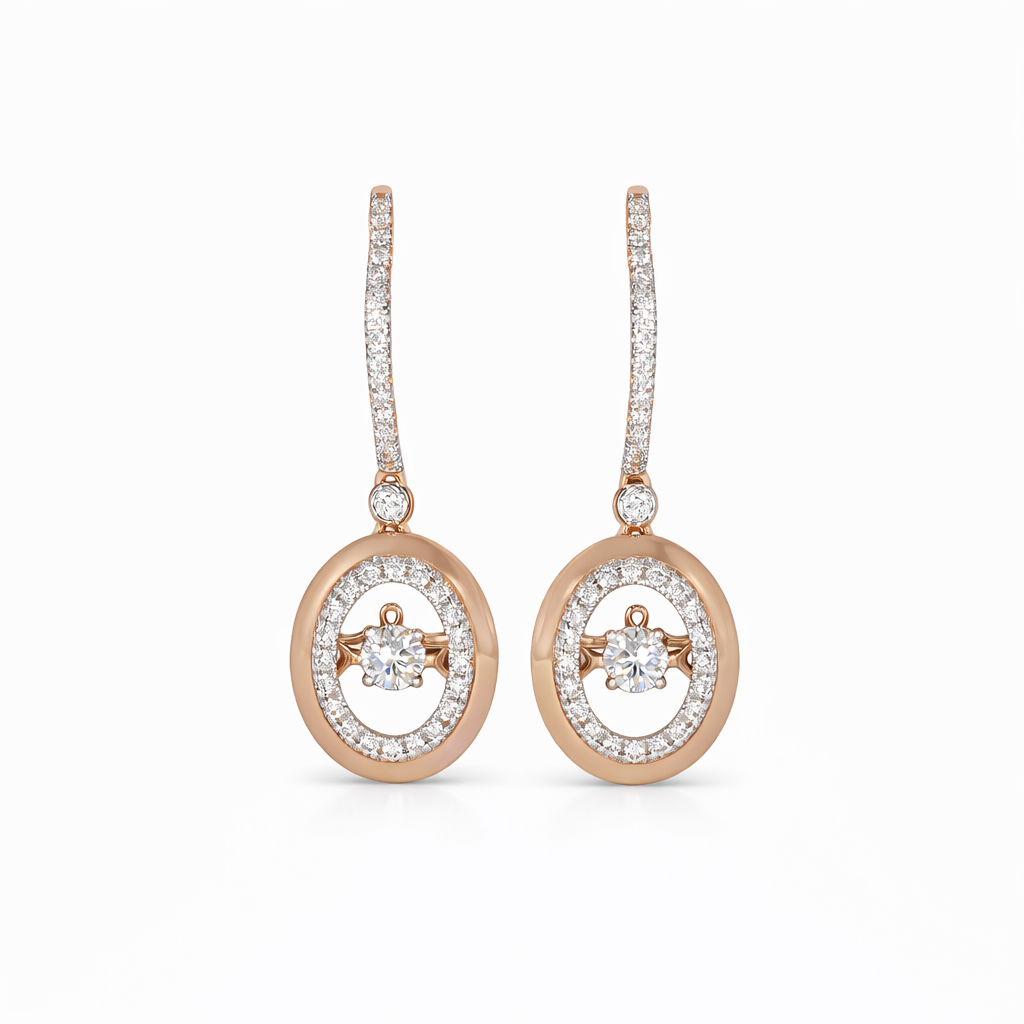Oval shape drop earring
