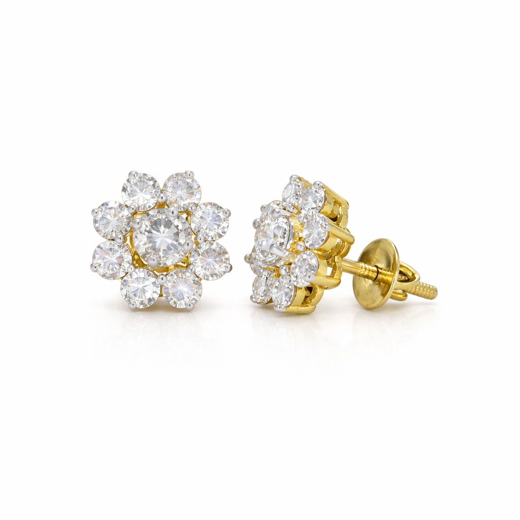 Floral Round Stud