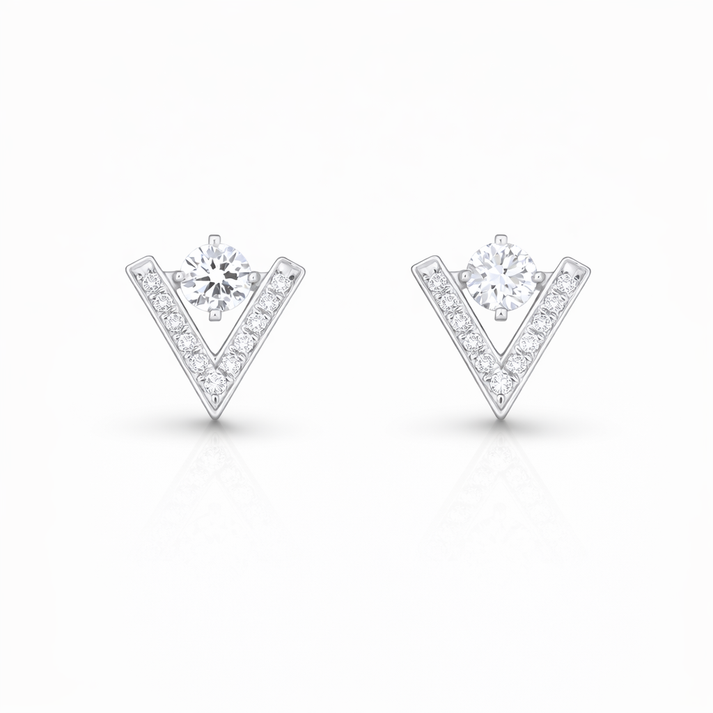 Round Halo V earring