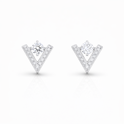 Round Halo V earring