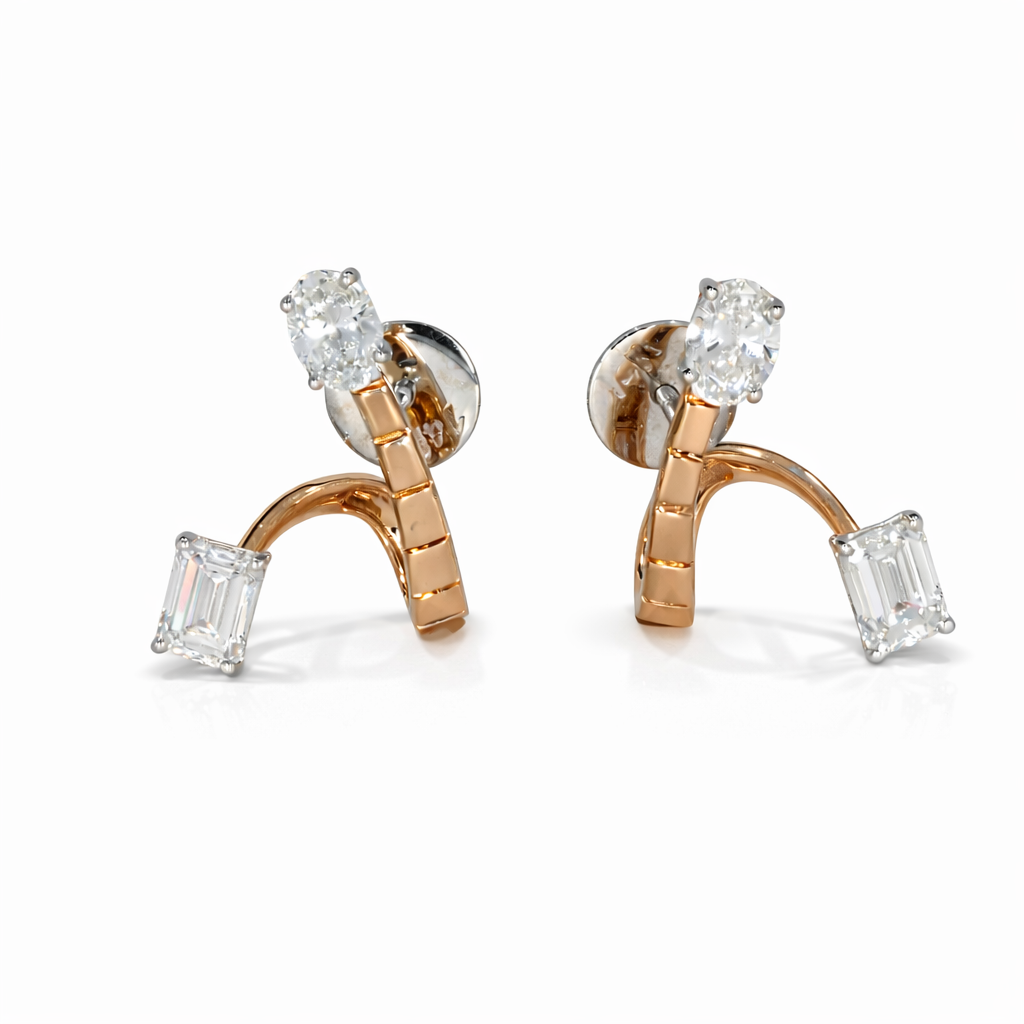 Curved Diamond Earrings