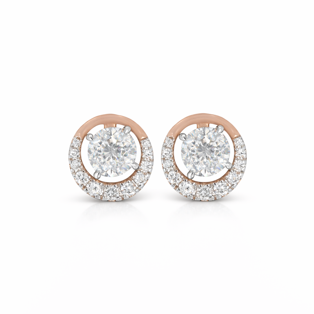 Round Halo earrings