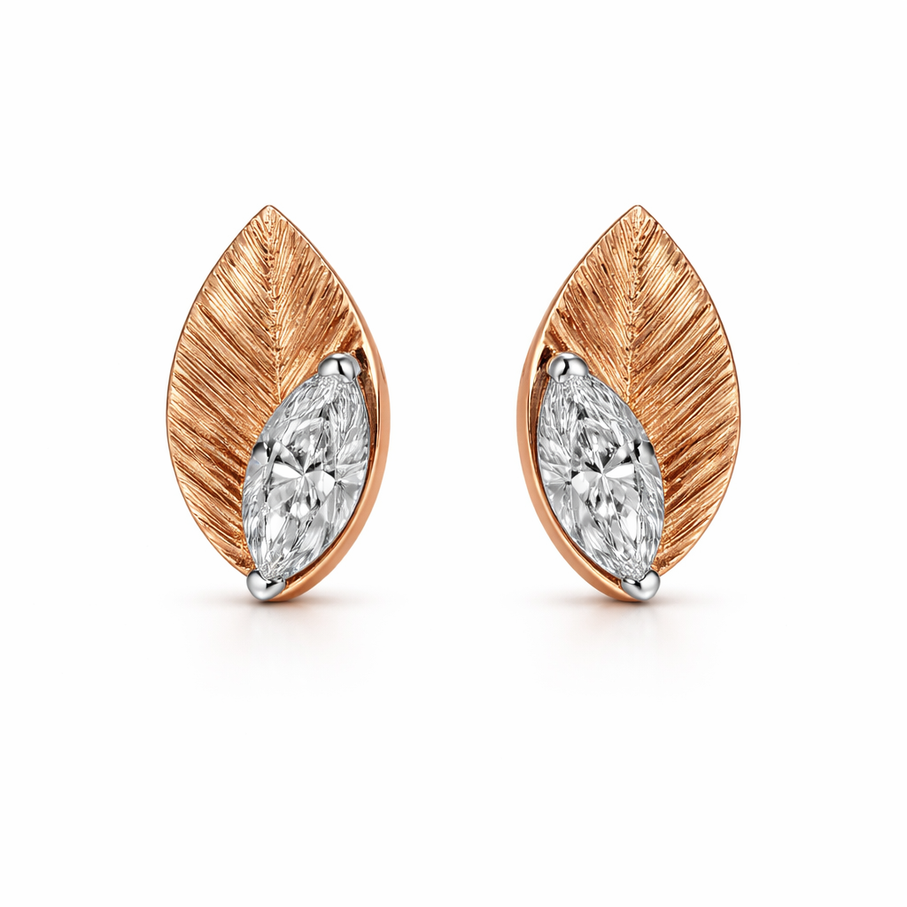 Marquise leaf Studs