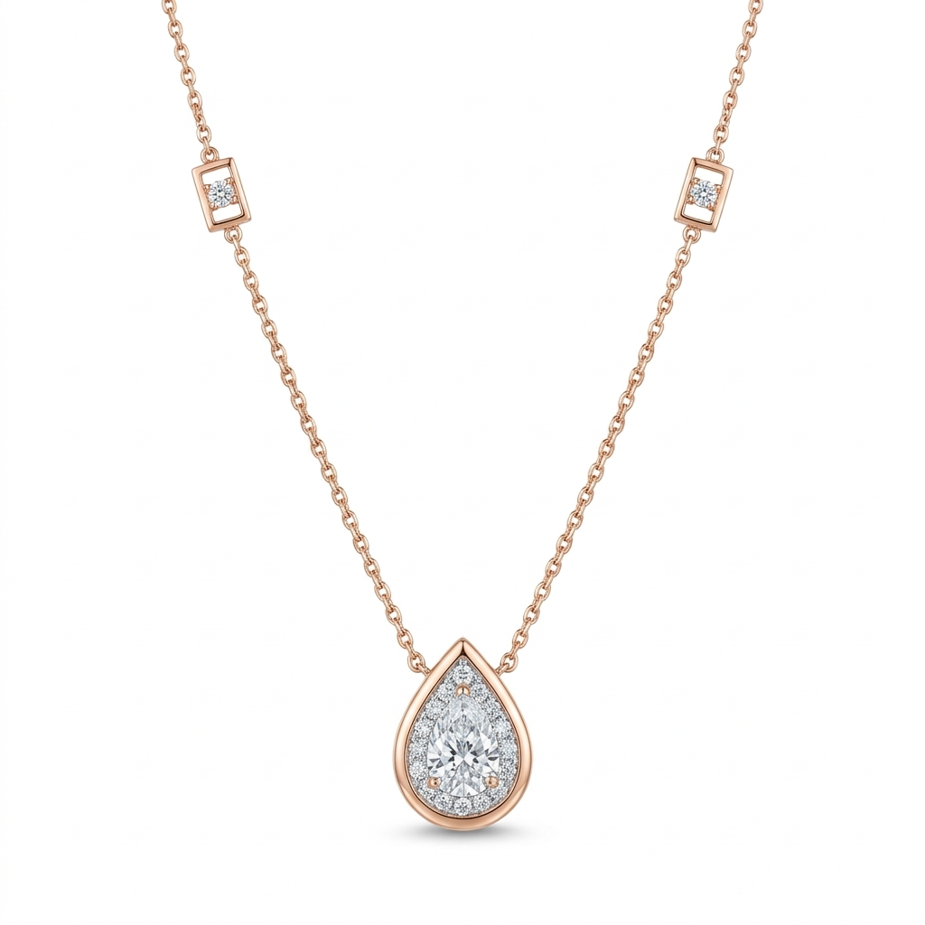 Pear Halo Pendant