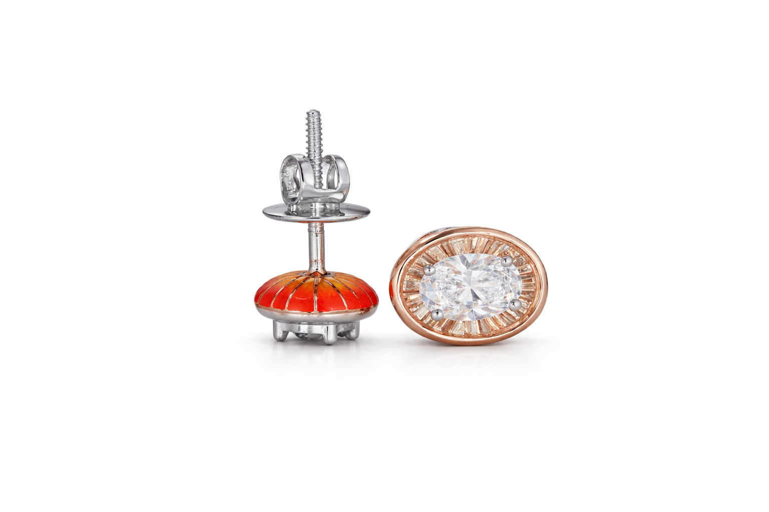 Oval Sunrays Earrings