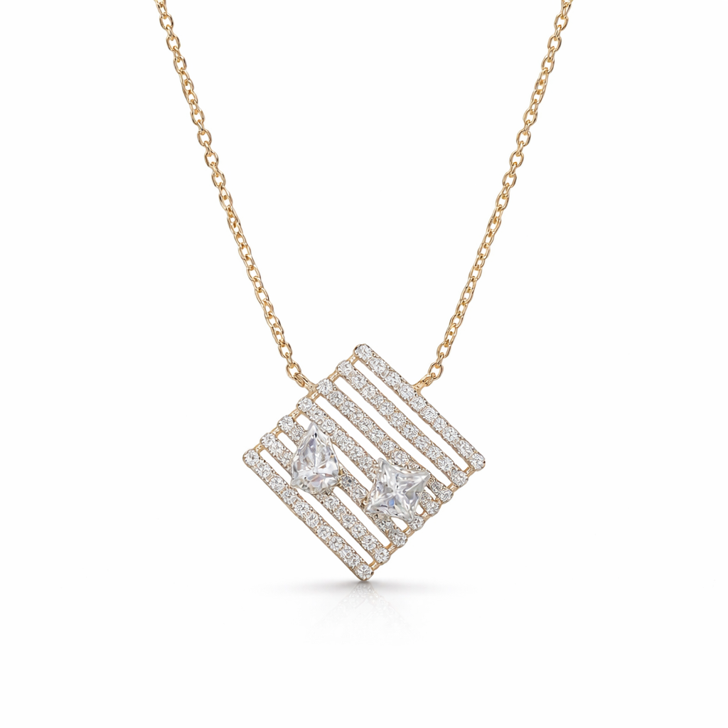Cushion Halo Grid Pendant