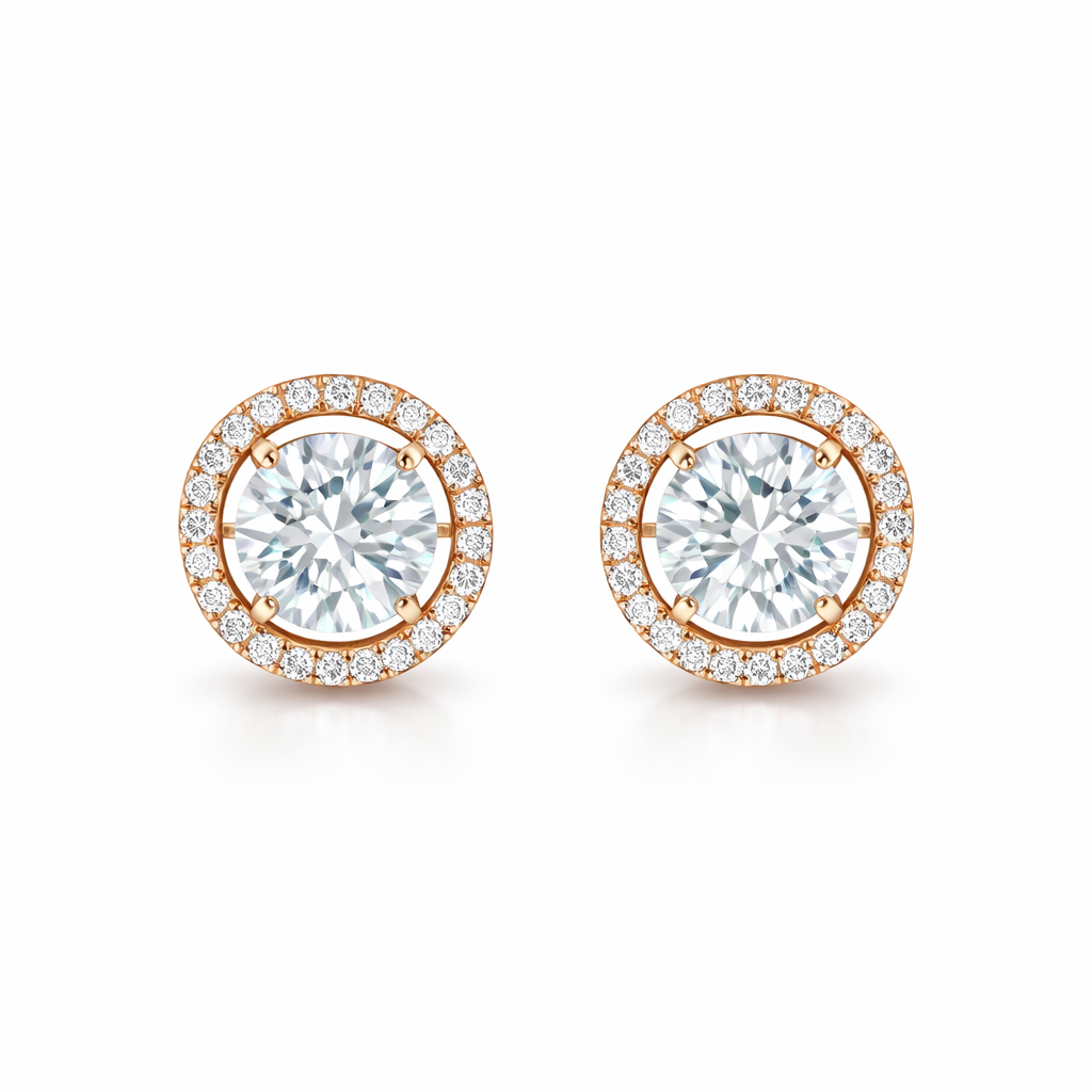 Round Halo earring