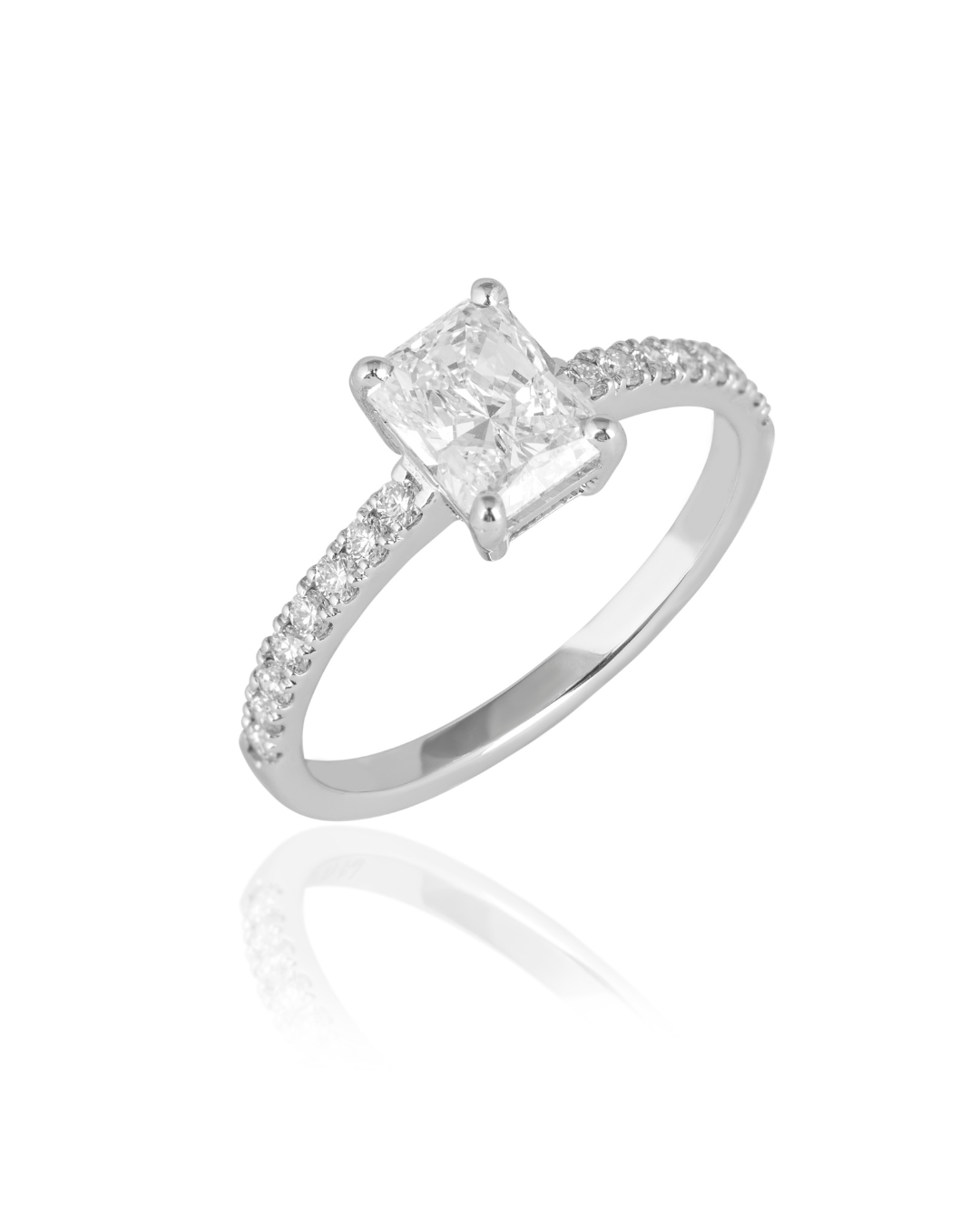 Radiant Ring in Pave Setting (1.00 ct)