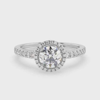 Round Ring in Halo Pave Setting (1.00 ct)